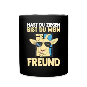 Ziege Ziegenbauer Bauernhof Landwirt Bauer Ziegen - Tasse einfarbig - Schwarz - Vorne