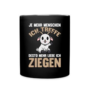 Ziege Ziegenbauer Bauernhof Landwirt Bauer Ziegen - Tasse einfarbig - Schwarz - Vorne