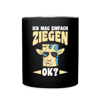 Ziege Ziegenbauer Bauernhof Landwirt Bauer Ziegen - Tasse einfarbig - Schwarz - Vorne