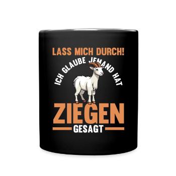 Ziege Ziegenbauer Bauernhof Landwirt Bauer Ziegen - Tasse einfarbig - Schwarz - Vorne