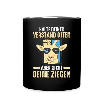 Ziege Ziegenbauer Bauernhof Landwirt Bauer Ziegen - Tasse einfarbig - Schwarz - Vorne