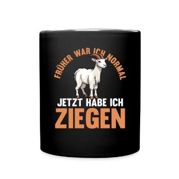 Ziege Ziegenbauer Bauernhof Landwirt Bauer Ziegen - Tasse einfarbig - Schwarz - Vorne
