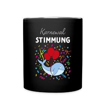 Karnewal Karneval Konfetti 11.11. Rosenmontag Jeck - Tasse einfarbig - Schwarz - Vorne