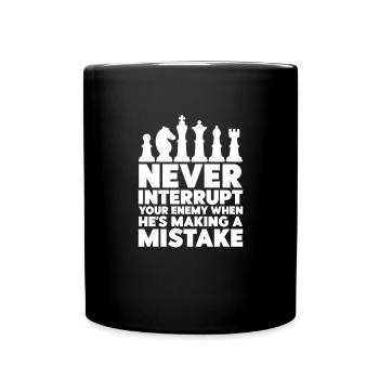 Schach Schachbrett Schachmatt Schachspieler - Tasse einfarbig - Schwarz - Vorne