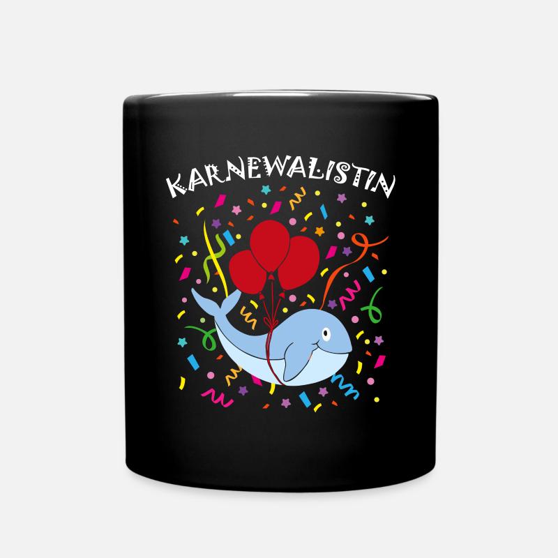 Karnevalist Karneval Fasching Konfetti Närrin - Tasse einfarbig - Schwarz