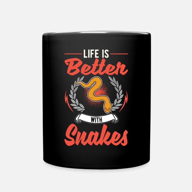 La vie est plus belle avec les serpents - Mug uni - noir