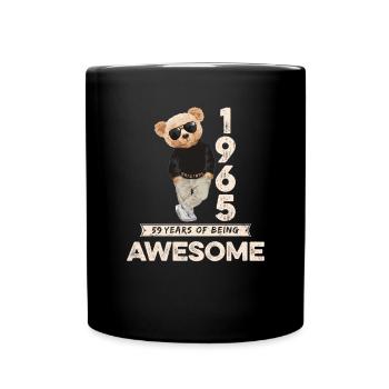 1965 Geburtstag Teddy Bär Being Awesome Orignal - Tasse einfarbig - Schwarz - Vorne
