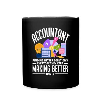 Lustiges Steuerberater Buchhalter Geschenk - Tasse einfarbig - Schwarz - Vorne