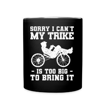 Velomobil | Recumbent Trike Triker Sport Geschenk - Tasse einfarbig - Schwarz - Vorne