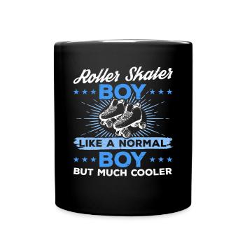 Roller Skates Roller Skating Boy - Roller Skater B - Tasse einfarbig - Schwarz - Vorne