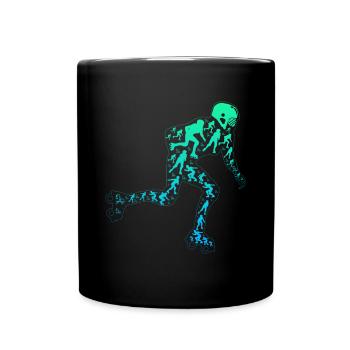 Roller Skating Silhouette Roller Skater - Full Colour Mug - black - Front