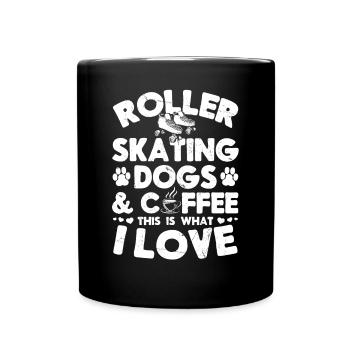 Roller Skates Roller Skating & Dog Owner - Full Colour Mug - black - Front