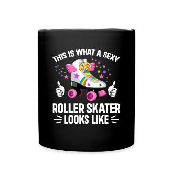 Roller Skating - Sexy Roller Skater - Full Colour Mug - black - Front