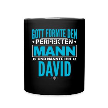 David Name Design - Tasse einfarbig - Schwarz - Vorne