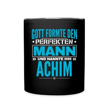 Achim Name Design - Tasse einfarbig - Schwarz - Vorne