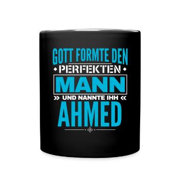 Ahmed Name Design - Tasse einfarbig - Schwarz - Vorne