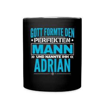 Adrian Name Design - Tasse einfarbig - Schwarz - Vorne