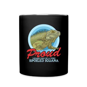Leguan Dad | Reptilien Eidechse Leguane Geschenk - Tasse einfarbig - Schwarz - Vorne