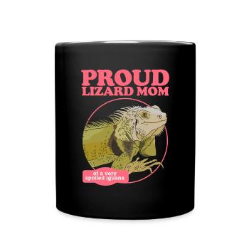 Leguan Mom Reptilien Eidechse Leguane Geschenk - Tasse einfarbig - Schwarz - Vorne