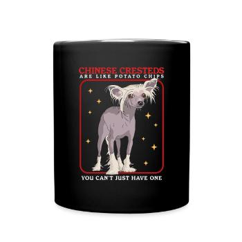 Chinese Crested Chinesischer Schopfhund Geschenk - Tasse einfarbig - Schwarz - Vorne
