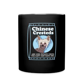 Chinesischer Schopfhund Chinese Cresteds Geschenk - Tasse einfarbig - Schwarz - Vorne