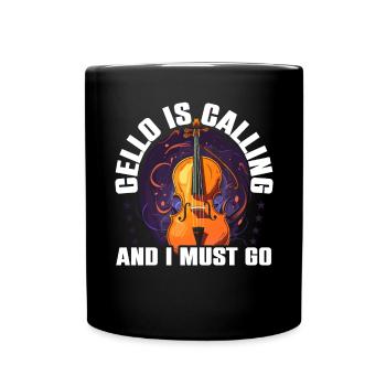 Cellist, Musikinstrument, Musiker, Cellist - Tasse einfarbig - Schwarz - Vorne