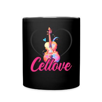Cellist, Musikinstrument, Musiker, Cellist - Tasse einfarbig - Schwarz - Vorne