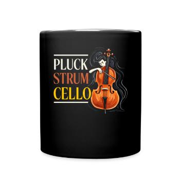 Cello Player Musical Instrument Musician Cellist - Full Colour Mug - black - Front
