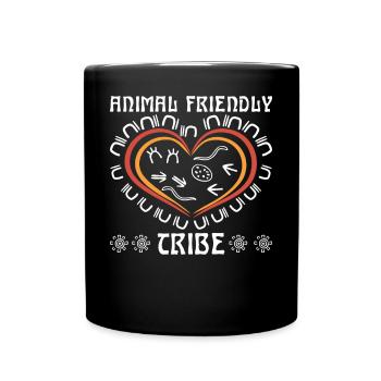 Animal Friendly Tribe - Full Colour Mug - black - Front