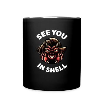 Meerestier Meeresfrüchte Muscheln Einsiedlerkrebs - Tasse einfarbig - Schwarz - Vorne
