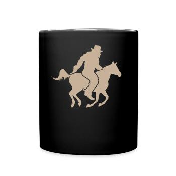 Bigfoot Rider Silhouette Western Style - Mug uni - noir - Devant