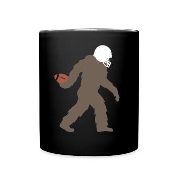 Bigfoot Football Player Sport Silhouette - Full Colour Mug - black - Front