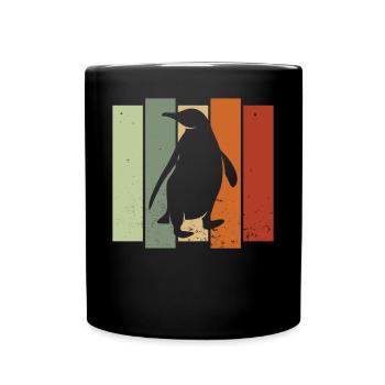 Pinguin Retro Tier Pinguin Liebhaber Antarktis - Tasse einfarbig - Schwarz - Vorne
