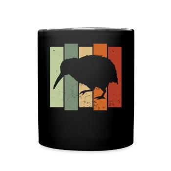 Kiwi Vogel Retro Vogelbeobachtung Vogelbeobachter - Tasse einfarbig - Schwarz - Vorne