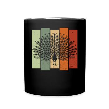 Paon rétro Birdwatching Bird Watcher - Mug uni - noir - Devant