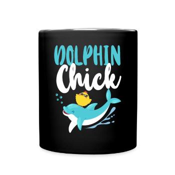 Dolphin Chicken Dolphin Chick - Tasse einfarbig - Schwarz - Vorne