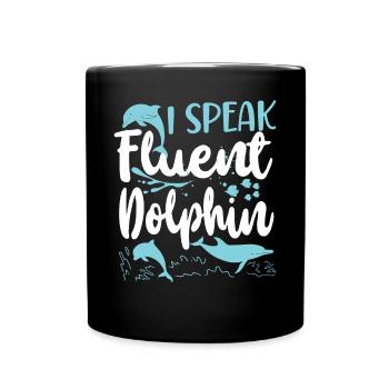 Dauphin Je parle couramment Dauphin - Mug uni - noir - Devant