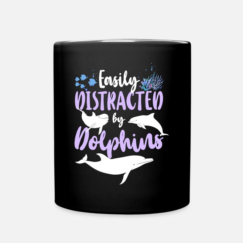 Dolphin Easily Distracted By - Tasse einfarbig - Schwarz