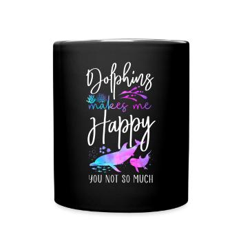 Dauphins Les dauphins me rendent heureux - Mug uni - noir - Devant