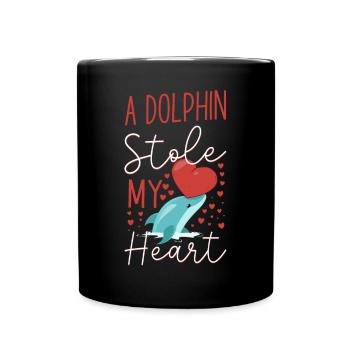 Dolphin Valentines Day A Dolphin - Full Colour Mug - black - Front