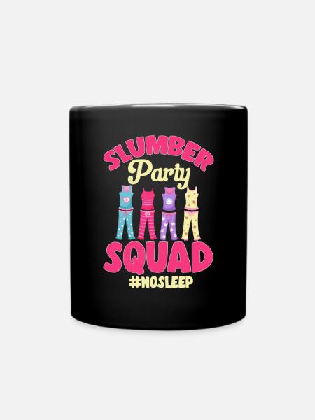 Übernachtungsparty Pyjama Pyjamaparty - Tasse einfarbig - Schwarz