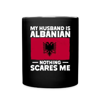 Albanische Flagge Albanischer Adler Shqiponja - Tasse einfarbig - Schwarz - Vorne