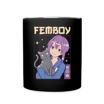Femboy Crossdressing Crossdresser MTF Anime - Full Colour Mug - black - Front