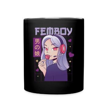 Femboy Crossdressing Crossdresser MTF Anime - Tasse einfarbig - Schwarz - Vorne