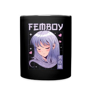 Femboy Crossdressing Crossdresser MTF Anime - Tasse einfarbig - Schwarz - Vorne