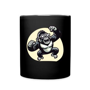 Gorilla with sunglasses - Full Colour Mug - black - Front