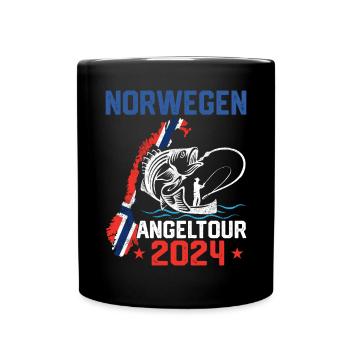 Norwegen Angeltour 2024 Angeln in Norwegen - Tasse einfarbig - Schwarz - Vorne