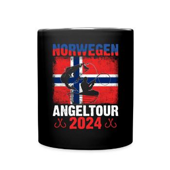 Norwegen Angeltour 2024 Angeln in Norwegen - Tasse einfarbig - Schwarz - Vorne