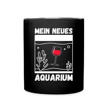 Wein Aquarium Fische Aquaristik - Tasse einfarbig - Schwarz - Vorne