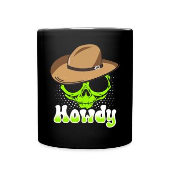 Howdy Alien Cowboy Space UFO Funny Western Rodeo - Tasse einfarbig - Schwarz - Vorne